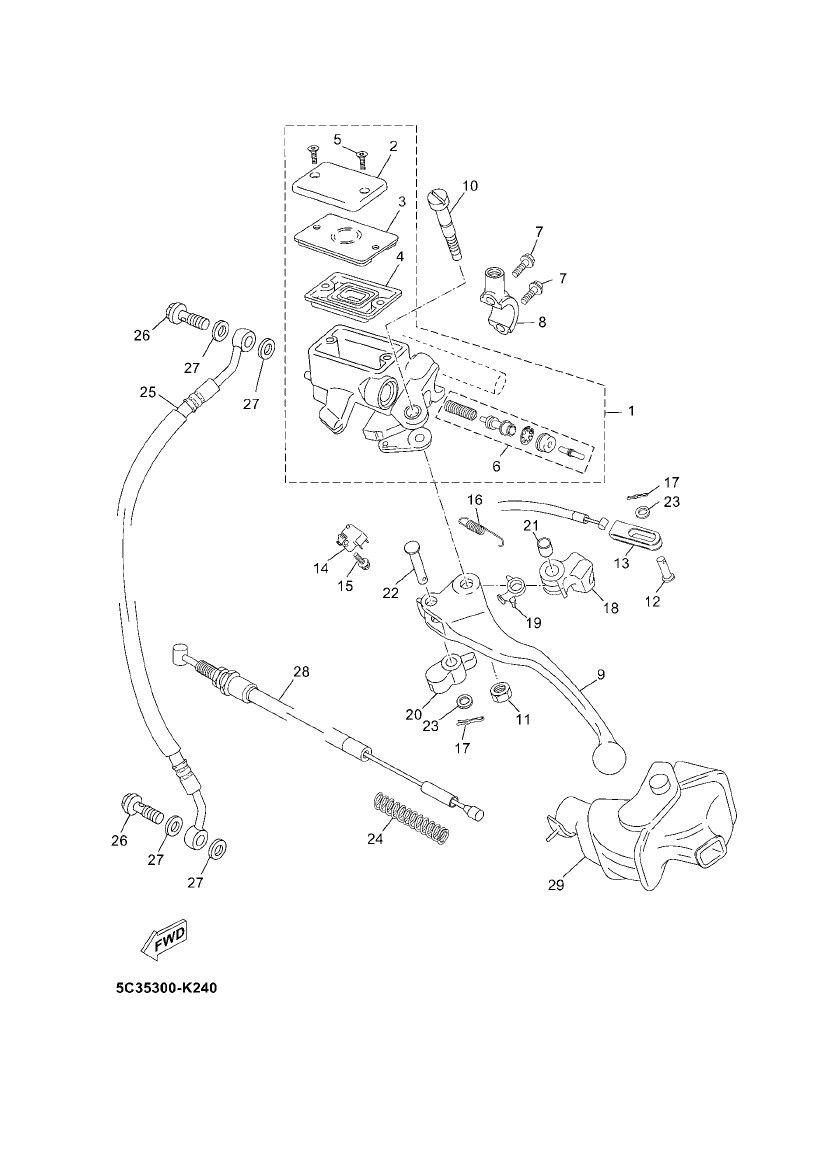 Pompe de frein 4 temps Yamaha Neo (après 2008)