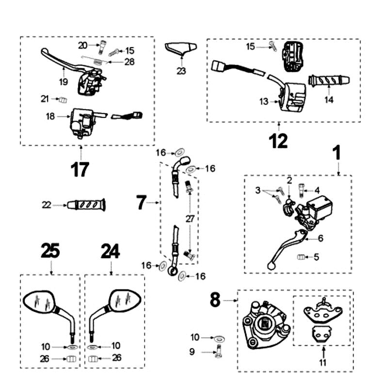 Système de freinage Heng Tong Domino Peugeot Elyseo noir