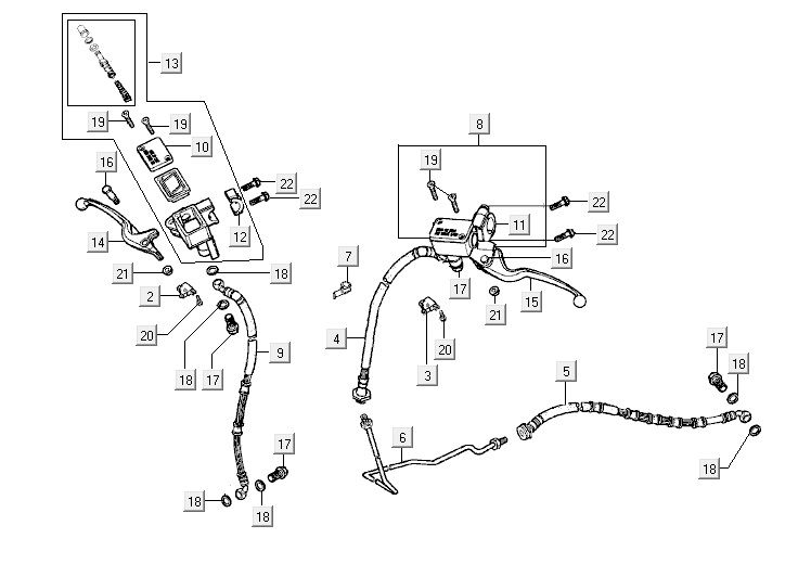 Système de freinage Kymco Super9 2t lc o.m noir-rouge mat