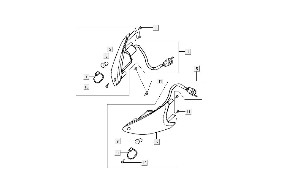 clignotants V Kymco Super9 AC 2 temps nm jaune - noir