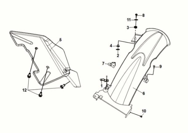 Garde-boue arrière Sym Symphony ST 50 E5