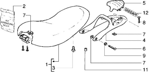 Selle Piaggio Liberty 2 temps jusqu'en 2005