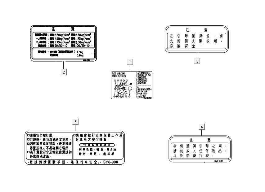 Autocollants de sécurité-transferts Kymco Sento 4 temps Noir