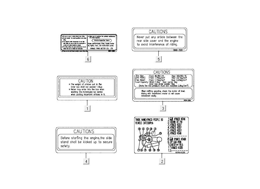 Autocollants de sécurité Kymco People 2 temps bleu