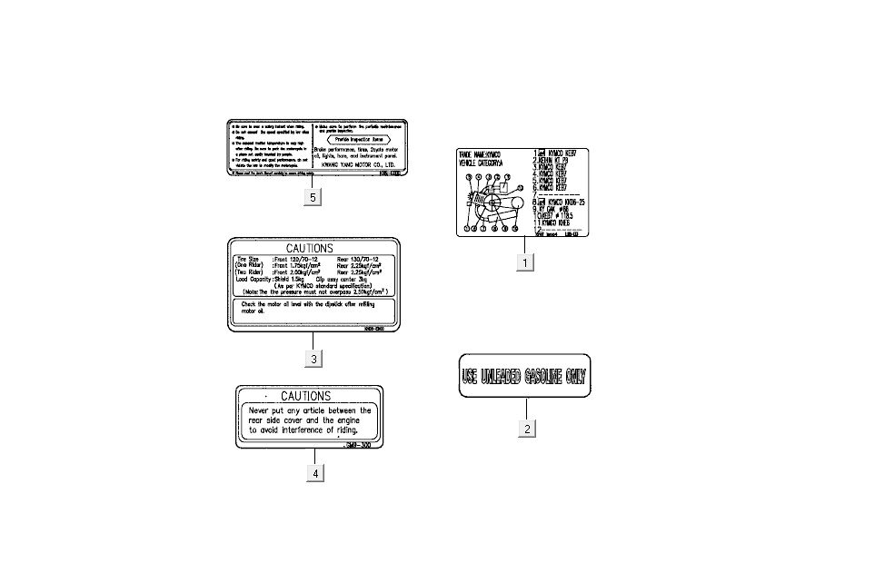 autocollants de sécurité Kymco Super9 AC 2 temps nm argent - noir