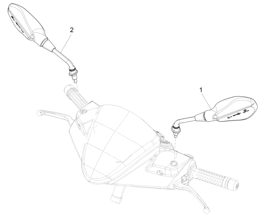 Rétroviseurs Piaggio NRG Power 50 2 temps LC Euro 4