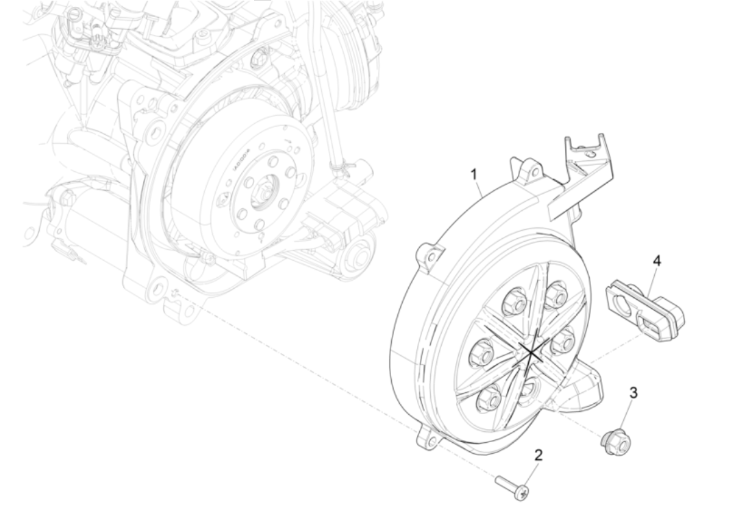 Cache volant Piaggio NRG Power 50 2 temps LC Euro 4