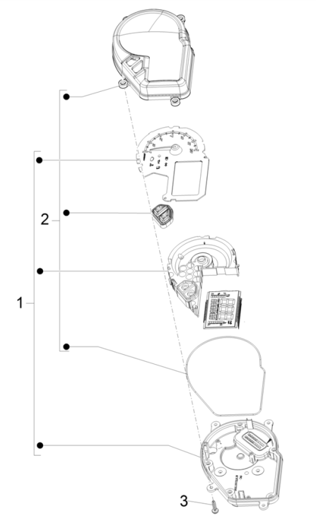 Compteur kilométrique - Cockpit Piaggio NRG Power 50 2 temps LC Euro 4