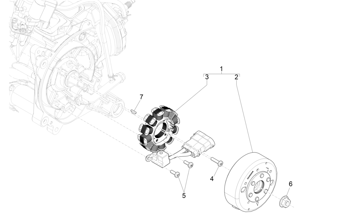 Allumage - Stator - Volant moteur Piaggio NRG Power 50 2 temps LC Euro 4