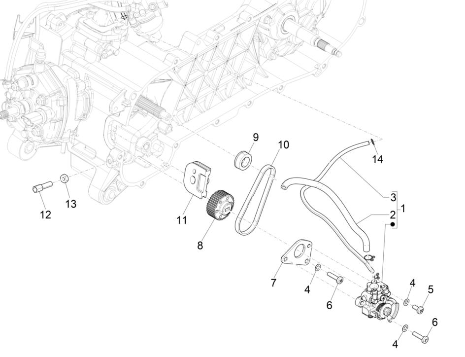 Pompe à huile Piaggio NRG Power 50 2 temps LC Euro 4