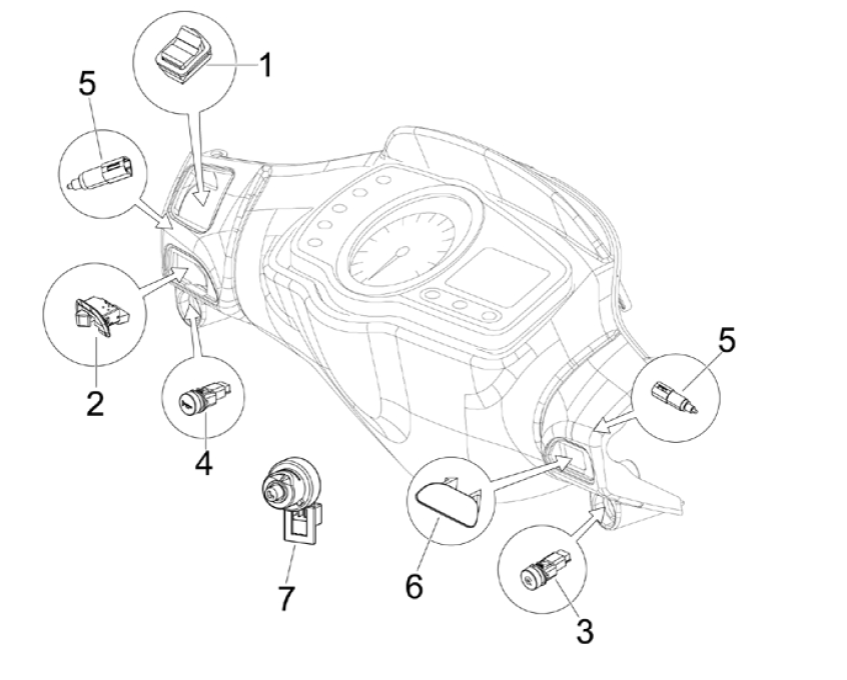 Interrupteurs - Boutons-poussoirs Piaggio NRG Power 50 2 temps LC Euro 4