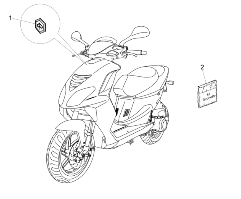Emblèmes - Autocollants - Logo Piaggio NRG Power 50 2 temps LC Euro 4