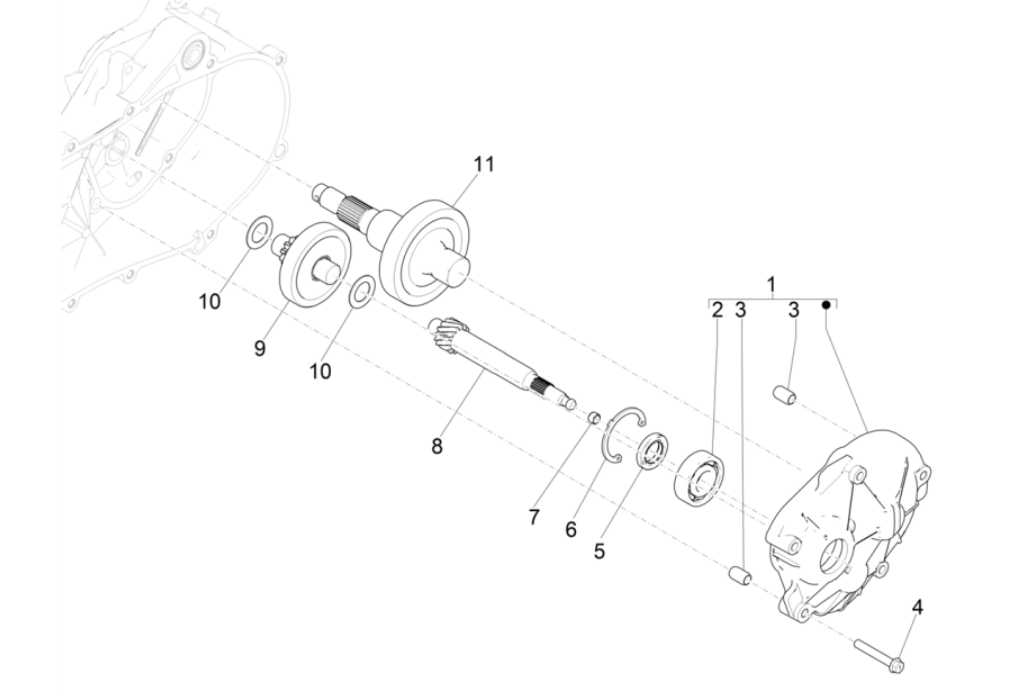 Engrenage - Boîte de vitesses Piaggio NRG Power 50 2 temps LC Euro 4