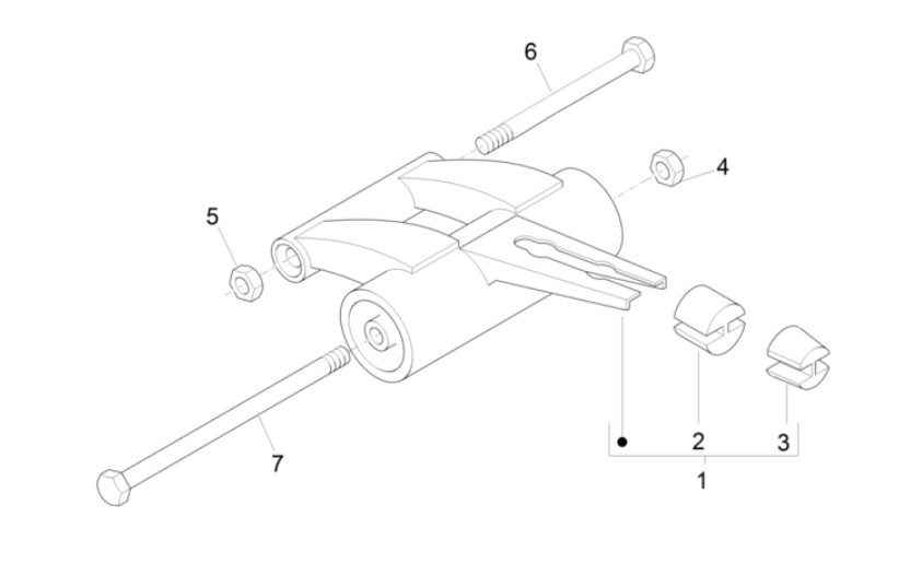 Suspension moteur Piaggio NRG Power 50 2 temps LC Euro 4