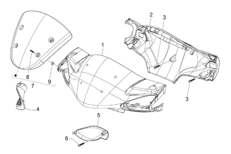 Couvre-volants Piaggio NRG Power 50 2 temps LC Euro 4
