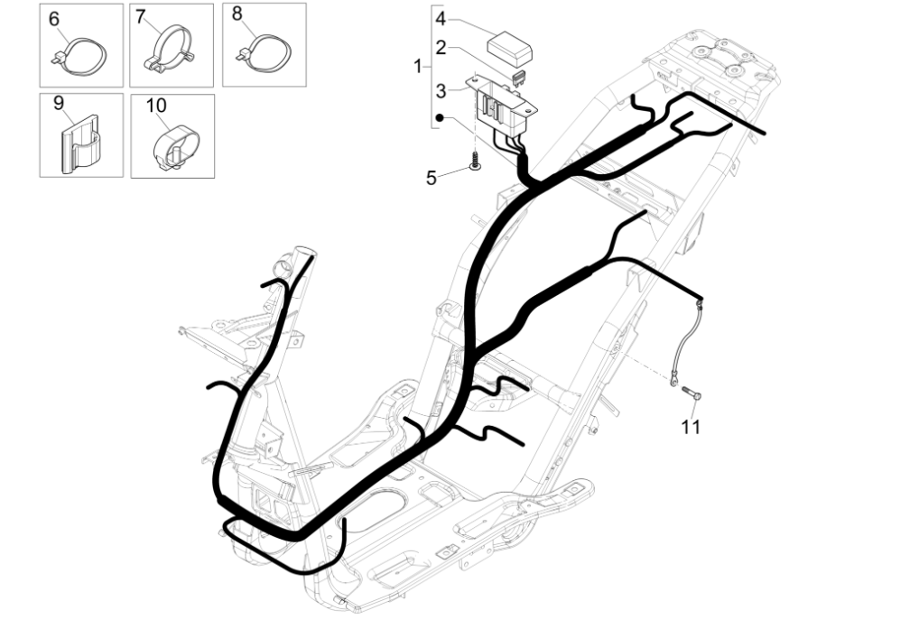 Groupe de câbles principal Piaggio NRG power H2O E4