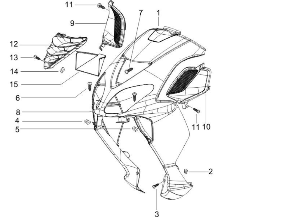 Capot avant pour Piaggio NRG Power 50 2 temps LC Euro 4