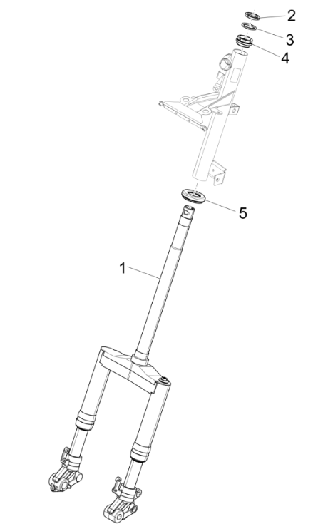 Fourche avant - Casque Piaggio NRG Power 50 2 temps LC Euro 4