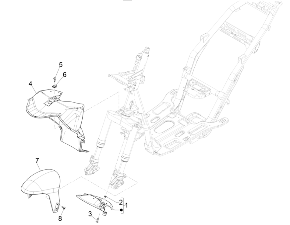 Pare-boue avant - Garde-boue Piaggio NRG Power 50 2 temps LC Euro 4
