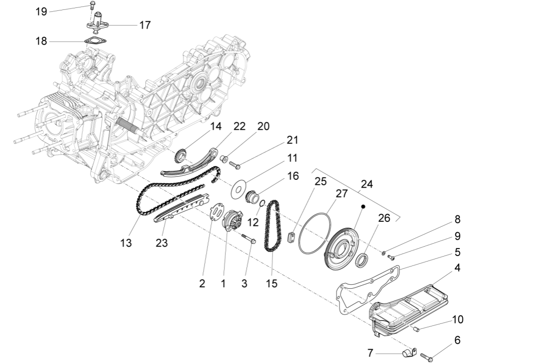 Pompe à huile Vespa Sprint 150 3V IE ABS Euro 3 2015