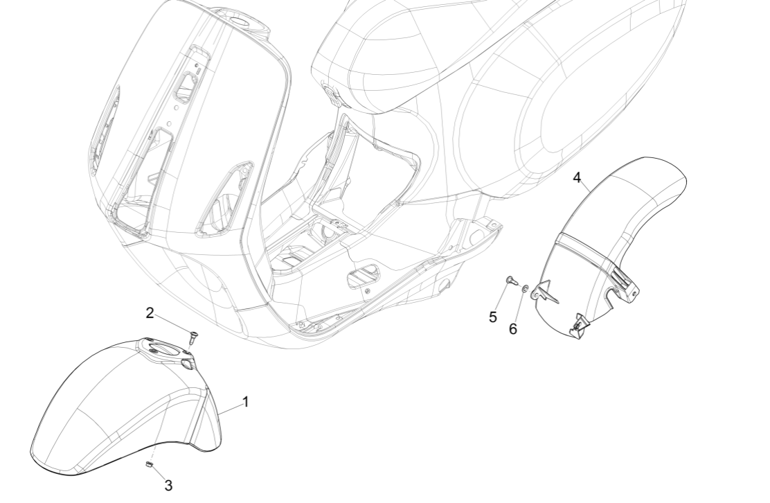 Pare-boue avant - Garde-boue Vespa Sprint 150 3V IE ABS Euro 3 2015