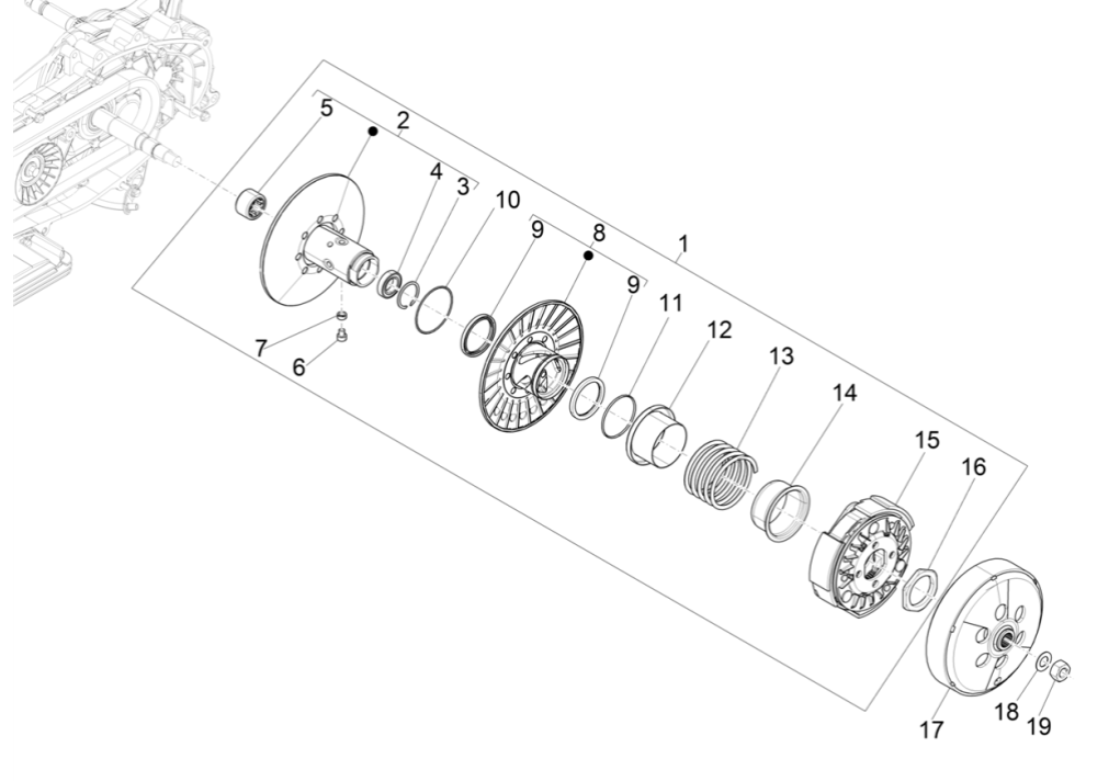 Embrayage Vespa GTS 300 Super HPE 4V IE ABS Euro 5 2020-2022