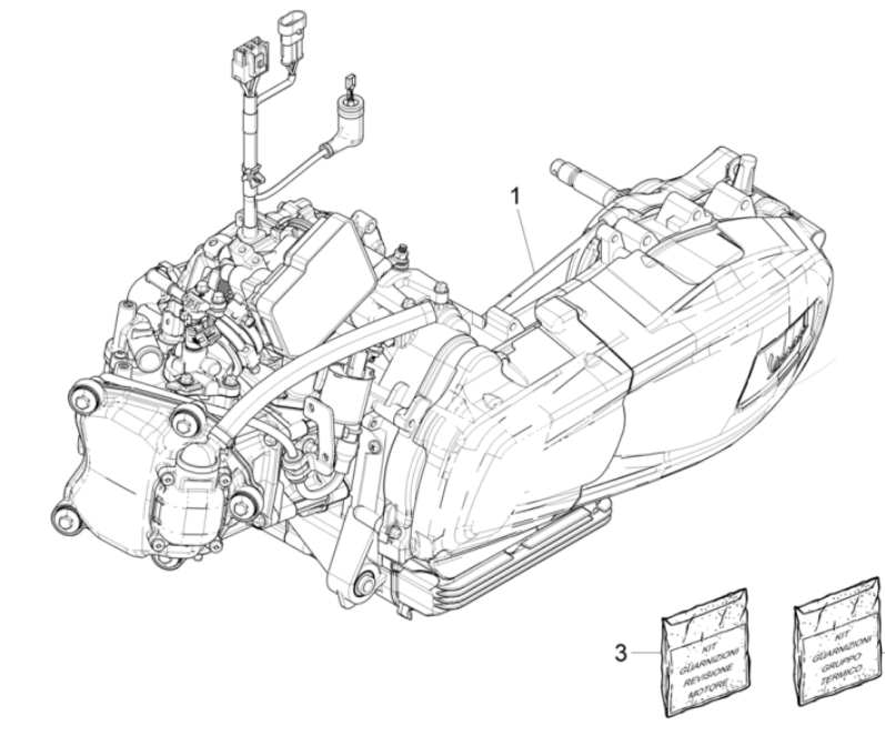 Bloc moteur complet Vespa GTS 300 Super HPE 4V IE ABS Euro 5 2020-2022