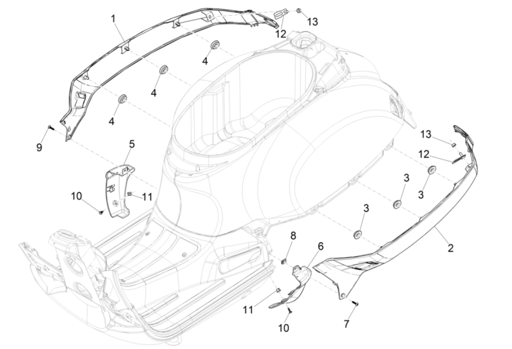 Pare-brise moto - spoiler Vespa GTS 300 Super HPE 4V IE ABS Euro 5 2020-2022