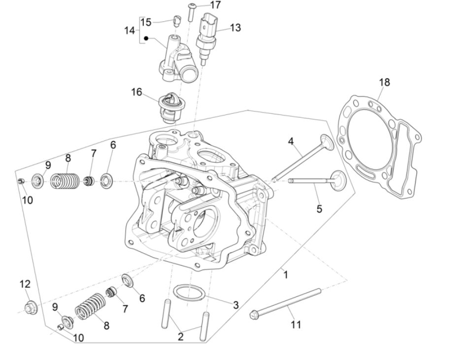 Culasse - Soupapes Vespa GTS 300 Super HPE 4V ie ABS Euro 5 2020-2022