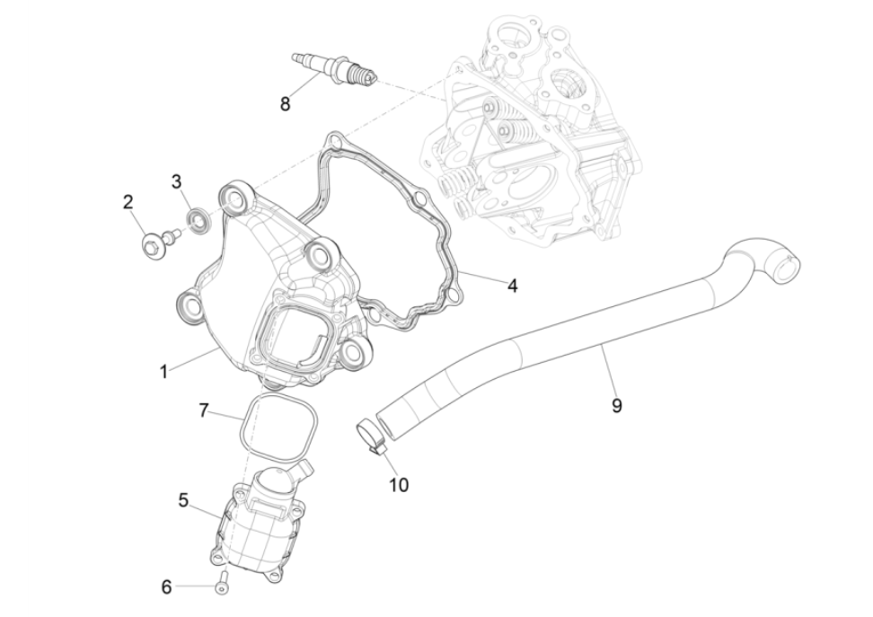 Cache culbuteur - Bougie d'allumage Vespa GTS 300 Super HPE 4V IE ABS Euro 5 2020-2022