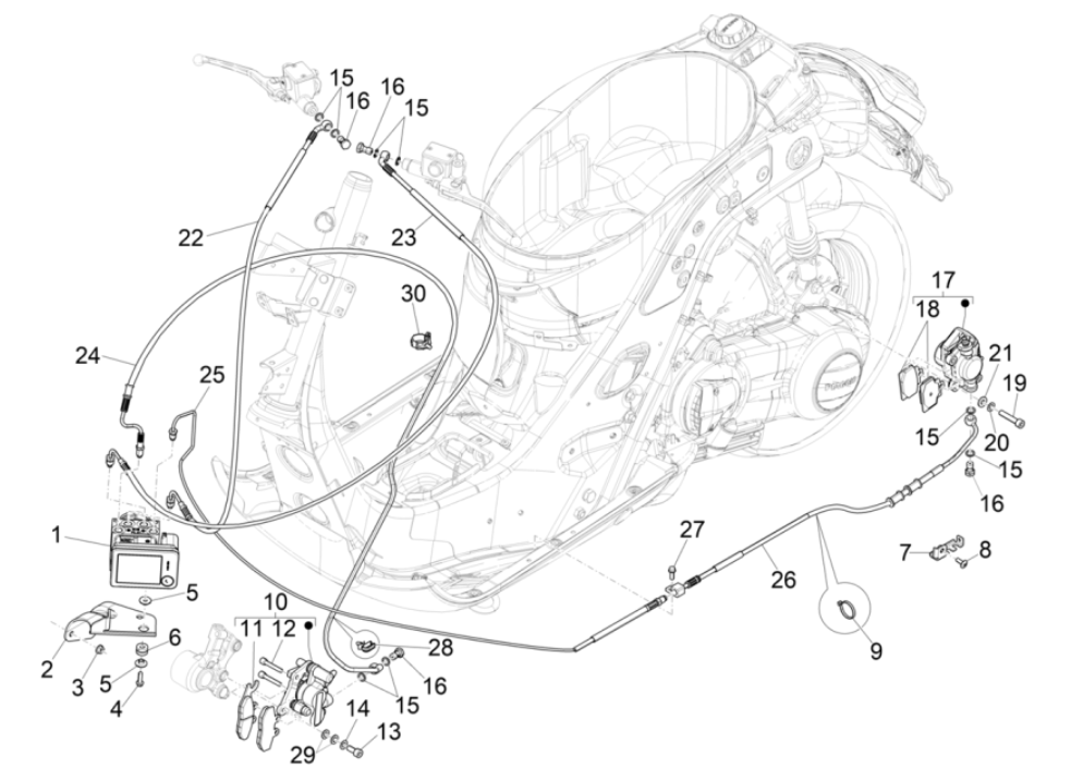 Pièces de freinage - Vespa GTS 300 Super HPE 4V IE ABS Euro 5 2020-2022
