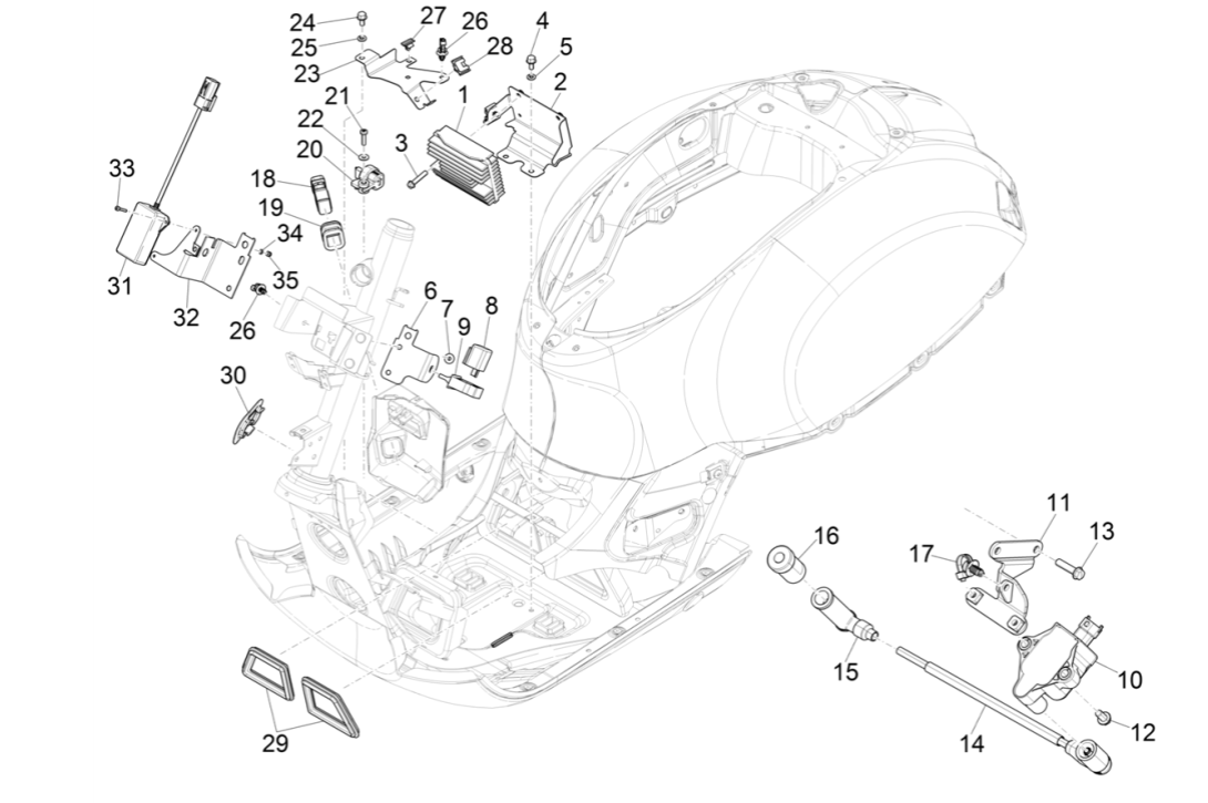 Régulateur de tension - Bobine d'allumage - Pièces électroniques Vespa GTS 300 Super HPE 4V IE ABS Euro 5 2020-2022