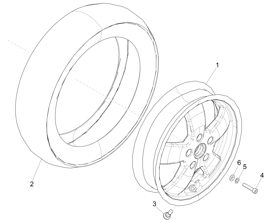 Roue avant Vespa GTS 300 Super HPE 4V IE ABS Euro 5 2020-2022
