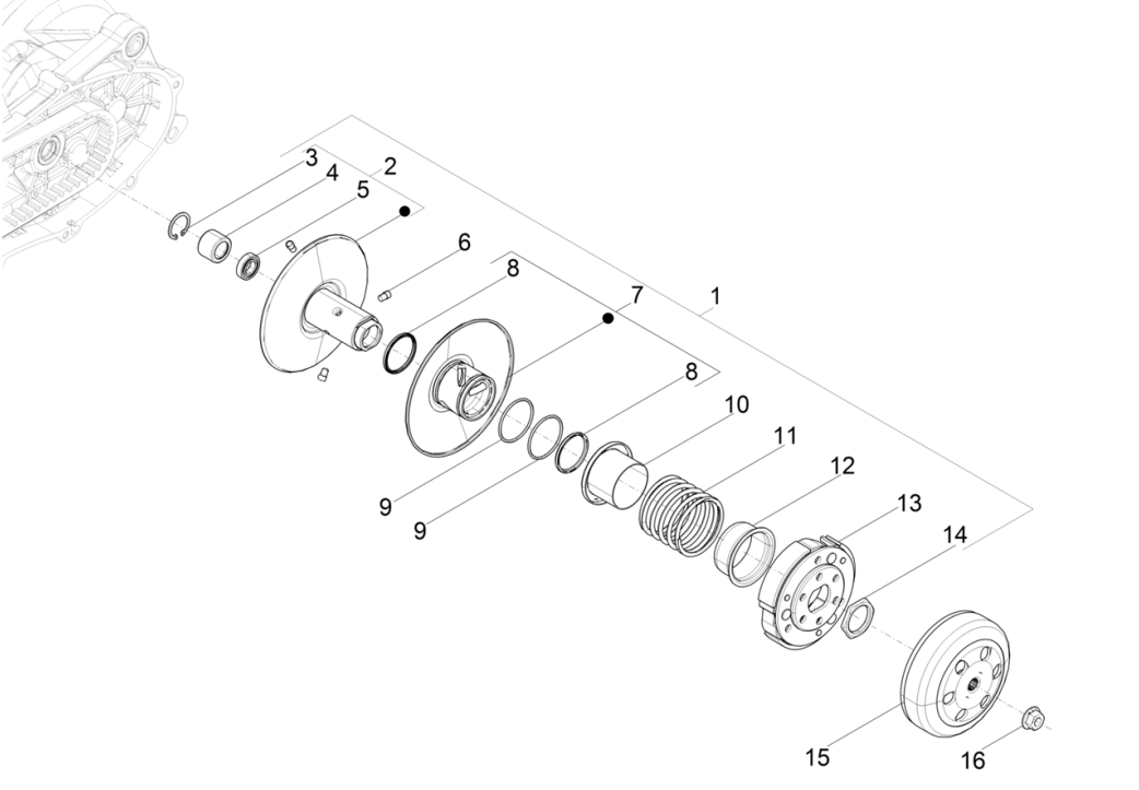 Embrayage Piaggio Typhoon 50 2 temps Euro 4 2018-2020