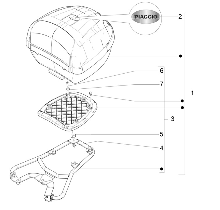 Porte-bagages arrière Piaggio Typhoon 50 2T AC Euro 4 2018-2020