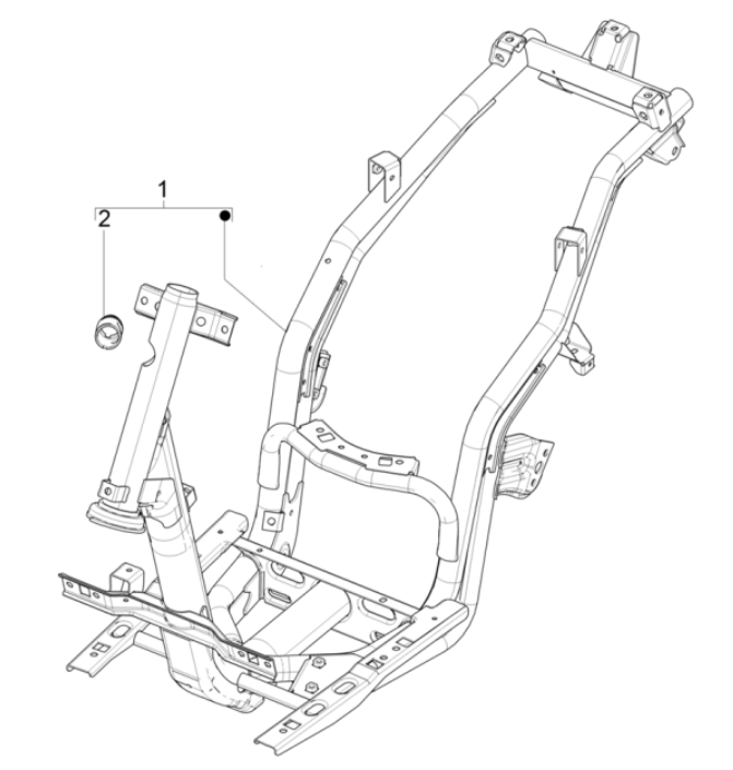 Cadre Euro 4 2 temps Piaggio Typhoon 50 2018-2020