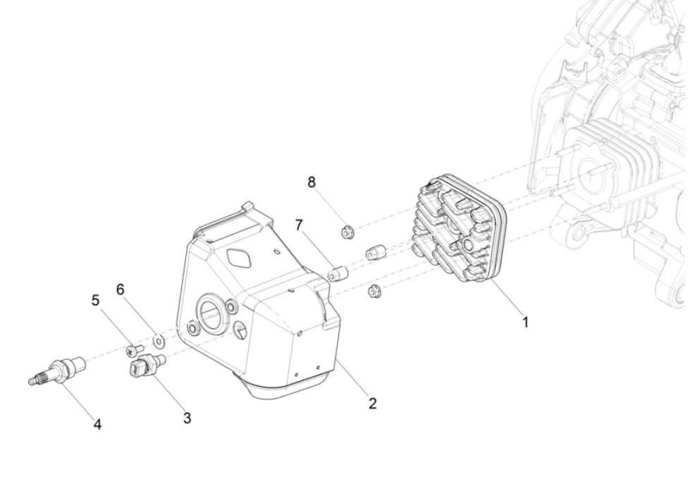 Culasse - Bougie Piaggio Typhoon 50 2T AC Euro 4 2018-2020