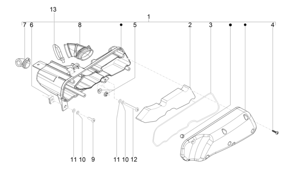 Boîte à air  Piaggio Typhoon 50 2 temps Euro 4 2018-2020