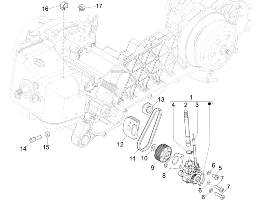 Pompe à huile Piaggio Typhoon 50 2 temps Euro 4 2018-2020