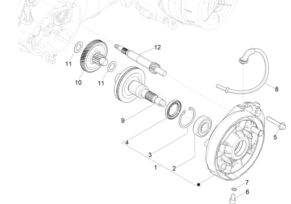 Transmission - Boîte de vitesses Piaggio Typhoon 50 2 temps Euro 4 2018-2020