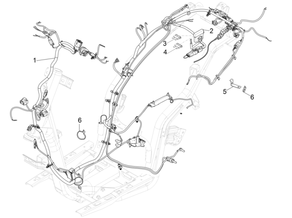 Faisceau de câbles 2 temps Euro 4 2018-2020 pour Piaggio Typhoon 50