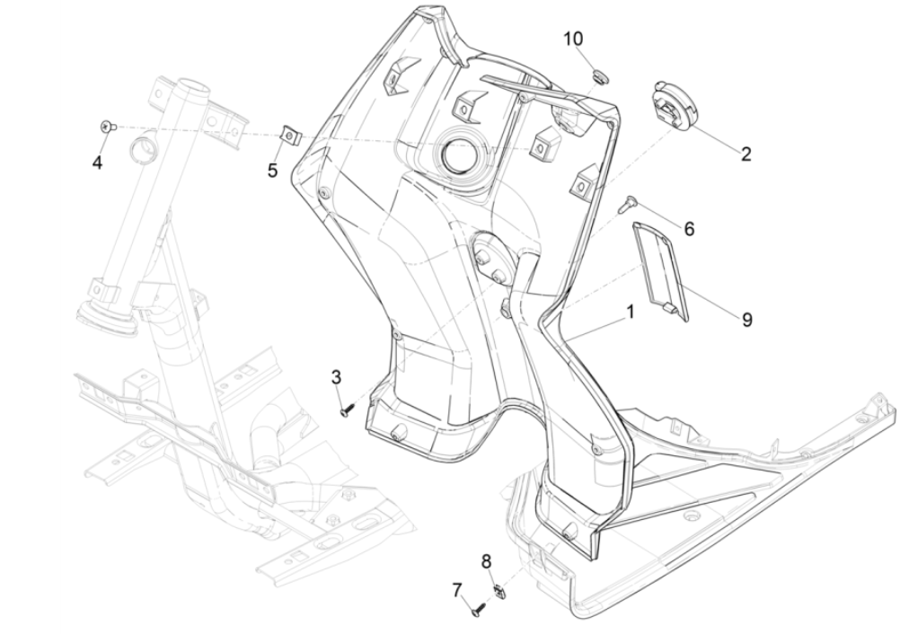 Protège-jambes Piaggio Typhoon 50 2 temps Euro 4 2018-2020