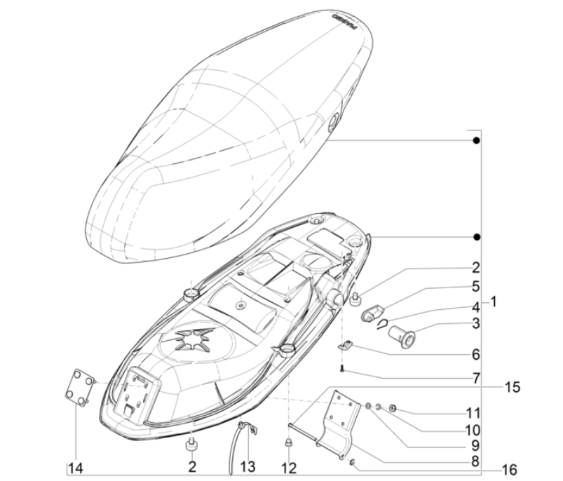 Selle Piaggio Typhoon 50 2 temps Euro 4 2018-2020