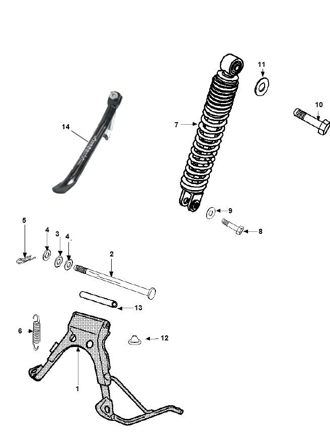 Amortisseur - Standard Peugeot Speedfight 3 4 temps
