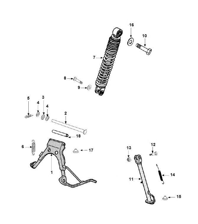 Amortisseur - Standard Peugeot Vivacity 3 4 temps