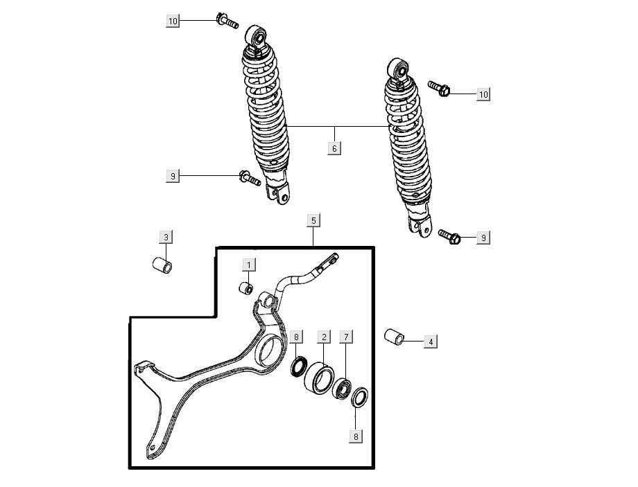 Amortisseur arrière Super 8 Street 4 temps bleu