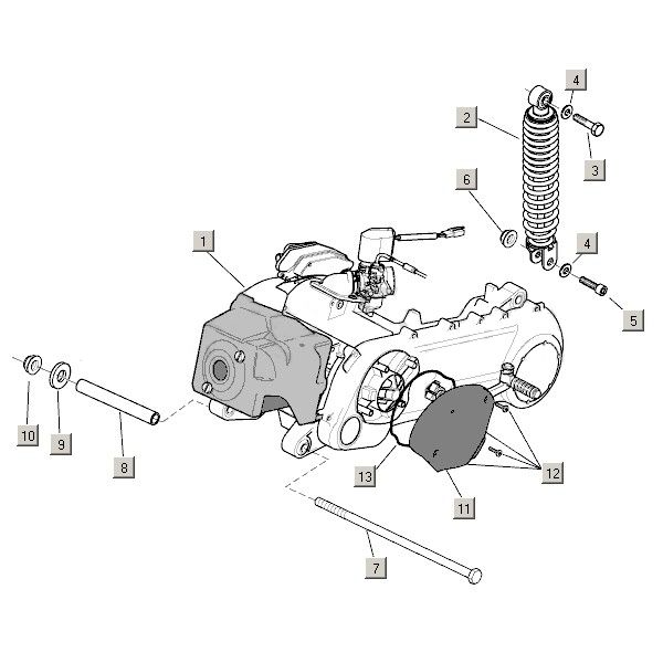 Amortisseur Aprilia Mojito Custom 2t (moteur Piaggio) 2004 - 2010