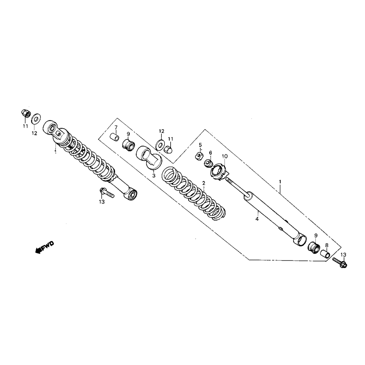 Kit amortisseurs arrière Honda MB50/MB80