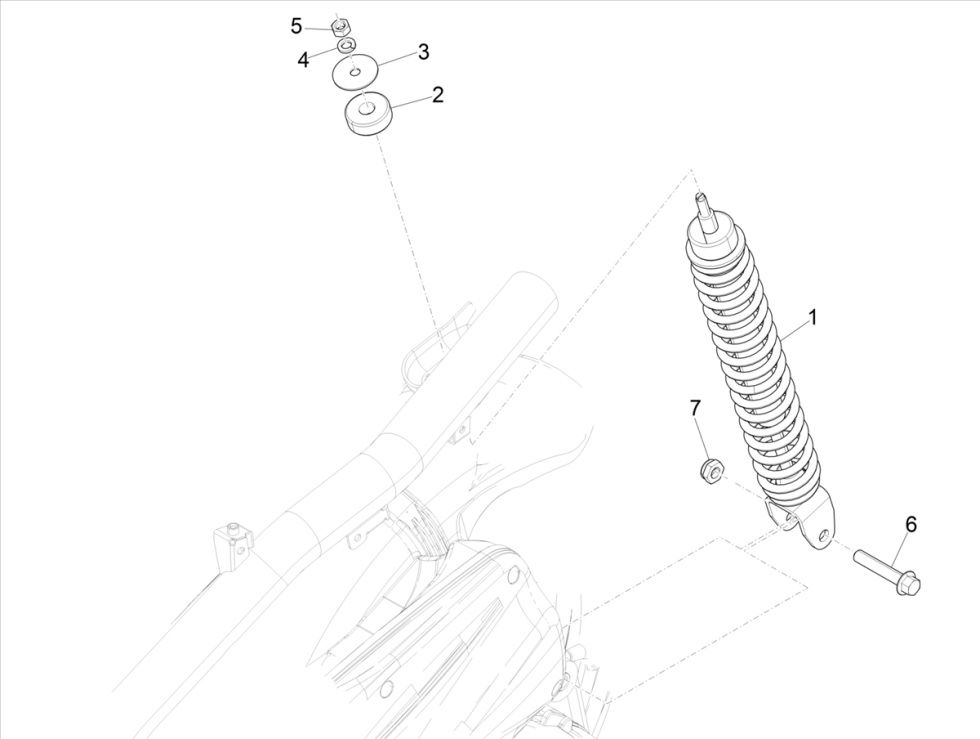 Amortisseur 4 temps Piaggo Zip (injection euro5 IGET)