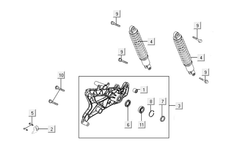 Amortisseurs arrière Kymco Downtown 125i